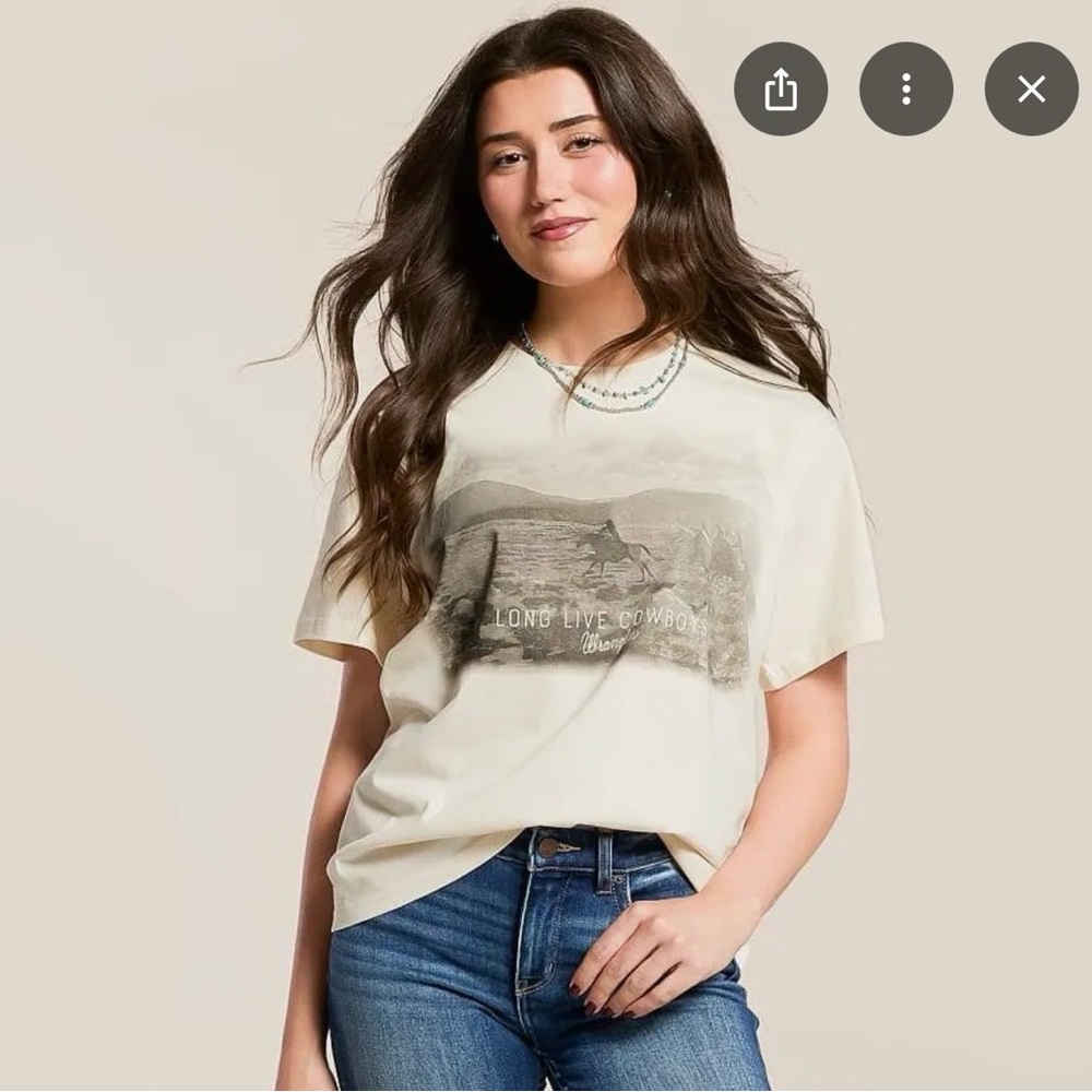 Wrangler Cream Long Live Cowboys Graphic Tee